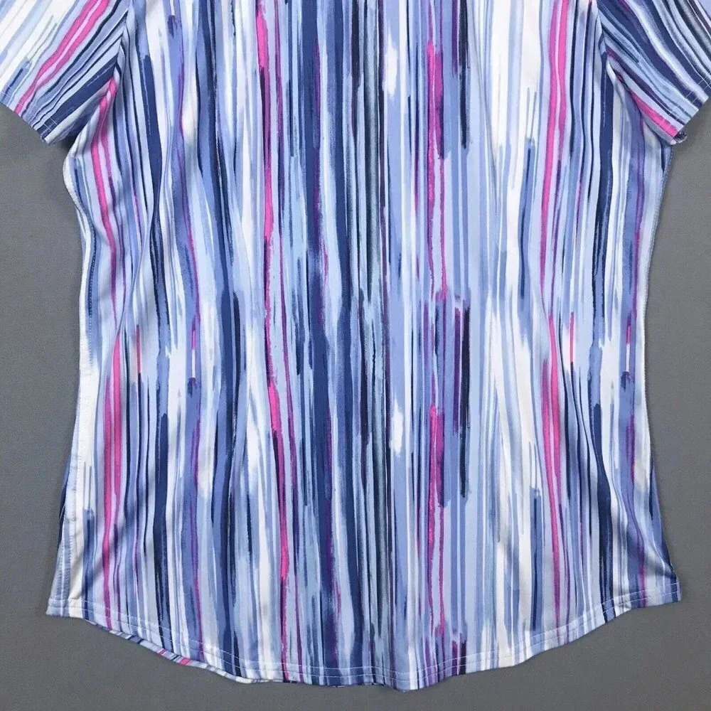 Jofit Golf Top Women Size Small Short Sleeve Collared Athletic Polo Shirt Blue - Picture 10 of 15